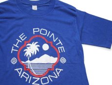 画像1: 80s USA製 THE POINTE ARIZONA ひび割れプリント Tシャツ 青 (1)