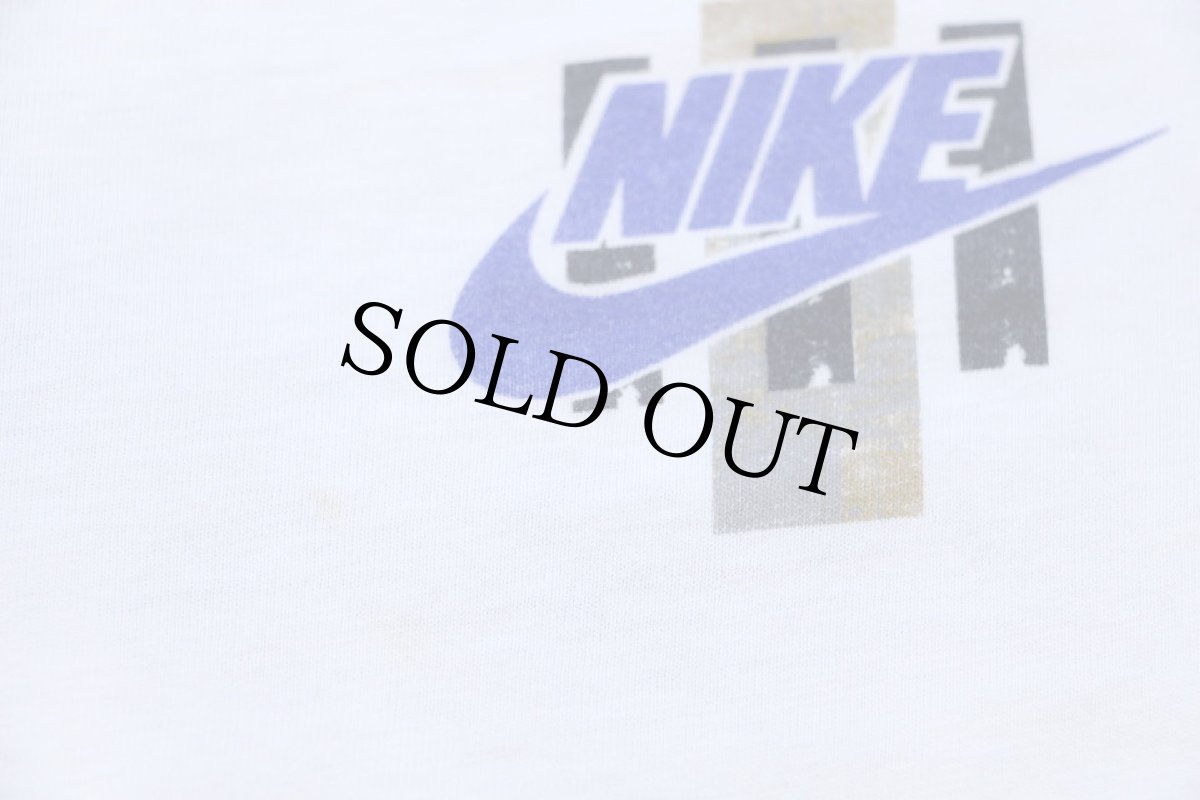 画像6: 90s USA製 NIKEナイキ アート 両面プリント コットン 長袖Tシャツ 白 L (6)