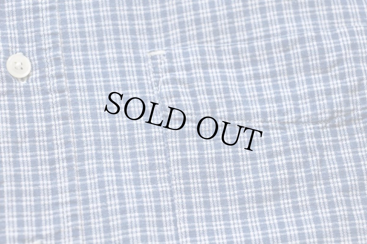 画像5: 90s EddieBauerエディーバウアー チェック ボタンダウン 半袖 コットンシャツ インディゴ×白 (5)