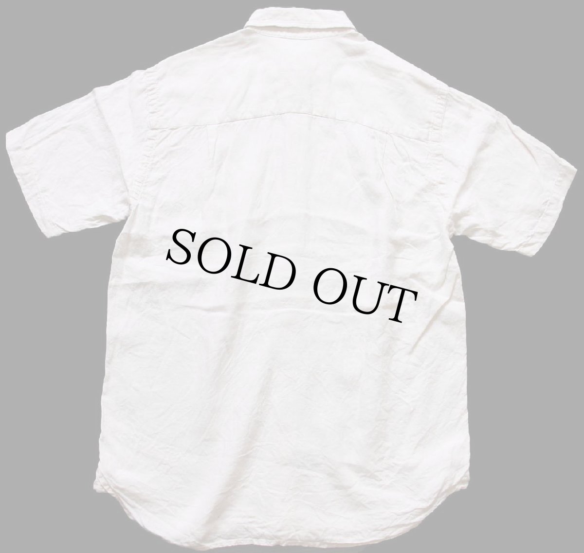 画像2: 00s ORVISオービス SIGNATURE COLLECTION マチ&毛針刺繍 半袖 リネンシャツ ライトベージュ M (2)