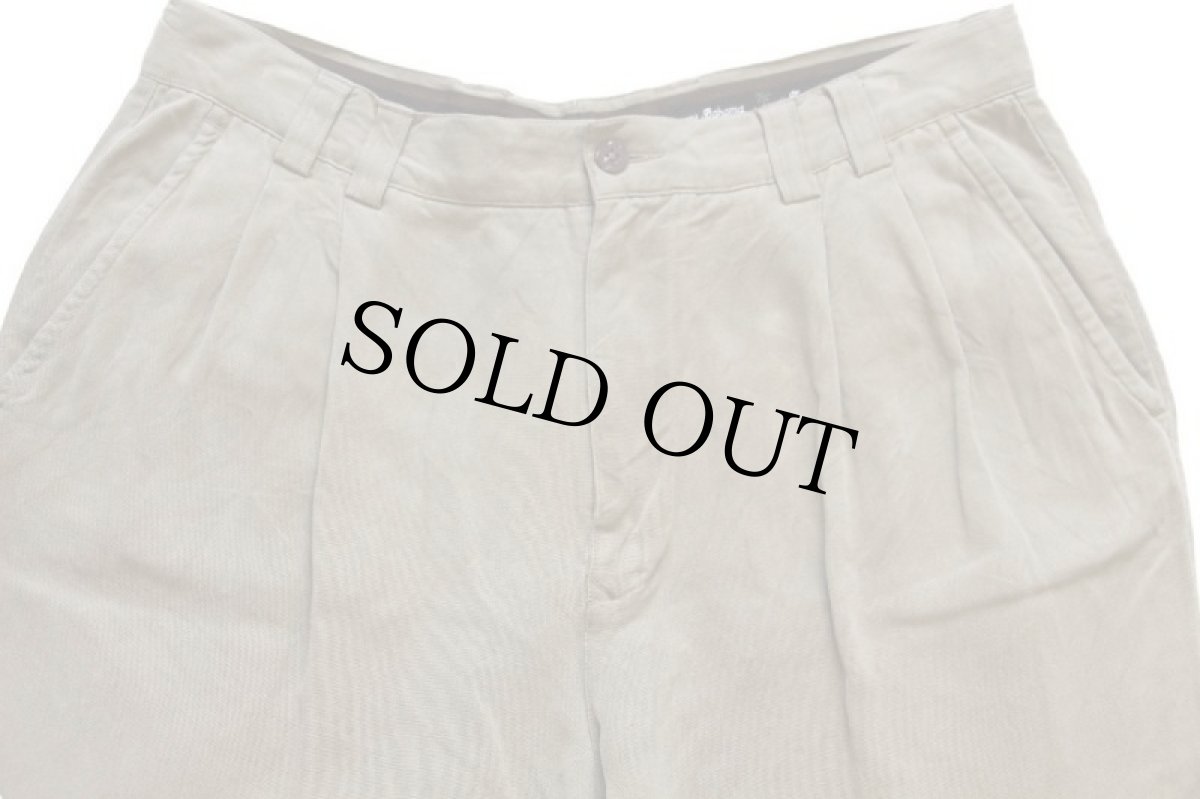 画像4: Tommy Bahama トミーバハマ ツータック スラックス シルクパンツ ブラウンベージュ w34 (4)