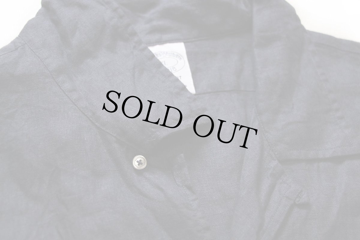 画像4: Brooks Brothersブルックスブラザーズ REGENT FIT 半袖 BAIRD McNUTT アイリッシュ リネン オープンカラーシャツ 濃紺 XL (4)