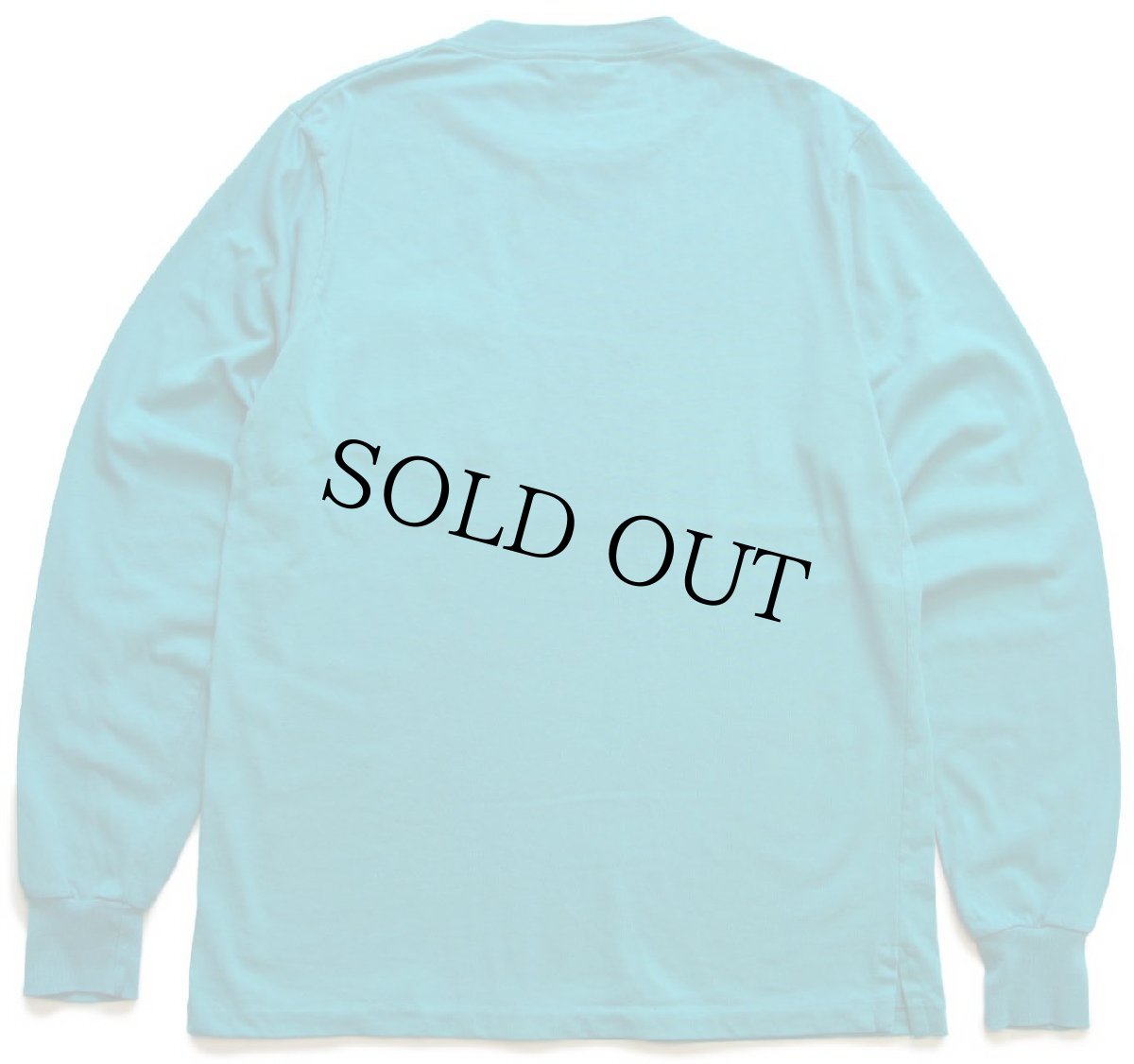 画像3: 90s USA製 LANDS'ENDランズエンド 無地 コットン ポケット付き 長袖Tシャツ ターコイズ M (3)