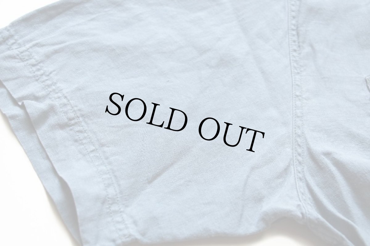 画像6: EddieBauerエディーバウアー 無地 半袖 リネンシャツ ブルーグレー L (6)