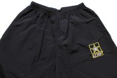 画像4: 15 米軍 U.S.ARMY ロゴ刺繍 APFU トレーニング ナイロンパンツ 黒 L/R★14  IPFU (4)