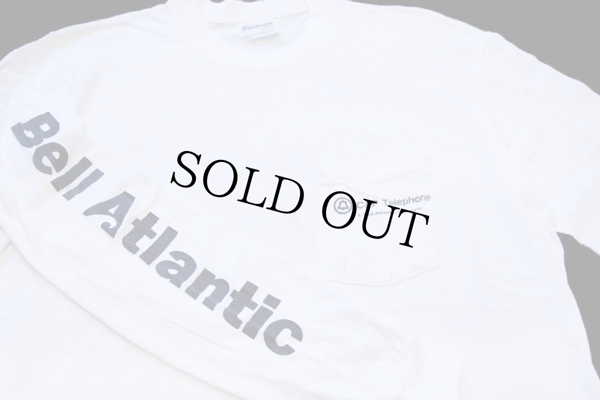 画像3: 80s USA製 C&P Telephone Bell Atlantic 両面&袖プリント コットン ポケット付き 長袖Tシャツ 白 L★Verizon (3)
