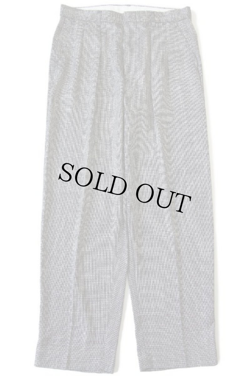 画像2: 80s USA製 UNKNOWN 織り柄 ツータック スラックス パンツ 黒×白 (2)