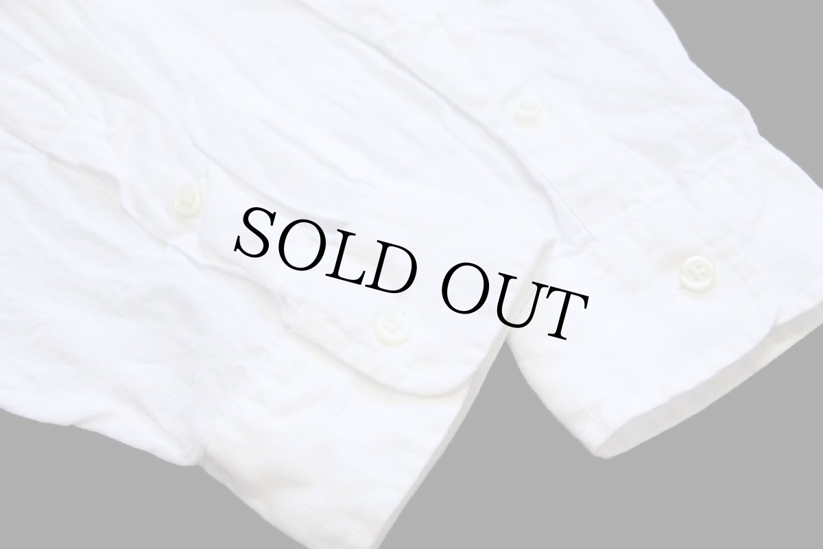 画像5: 00s ラルフローレン ワンポイント ボタンダウン リネンシャツ 白 XL (5)