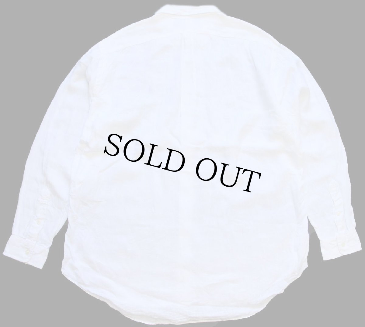 画像2: 00s ラルフローレン ワンポイント ボタンダウン リネンシャツ 白 XL (2)