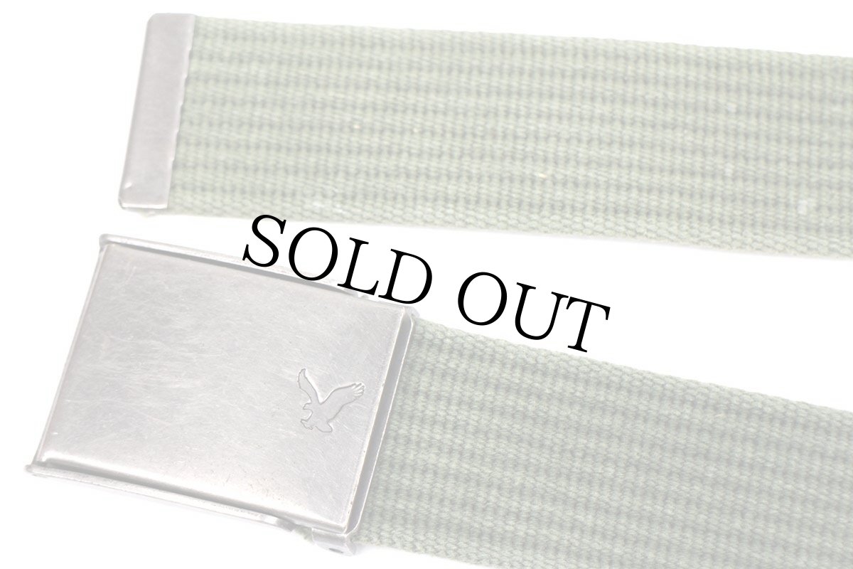 画像2: 00s AMERICAN EAGLEアメリカンイーグル 無地 コットン ガチャベルト オリーブグリーン S (2)