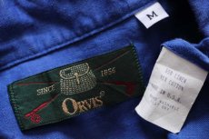 画像4: 90s USA製 ORVISオービス 半袖 リネン×コットンシャツ 青 M (4)