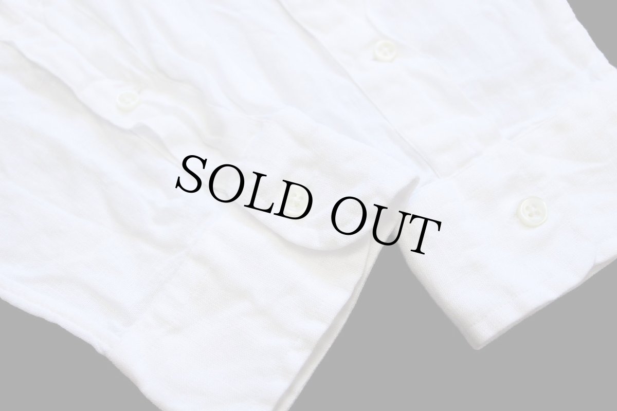 画像6: 00s ラルフローレン ワンポイント ボタンダウン リネンシャツ 白 M (6)