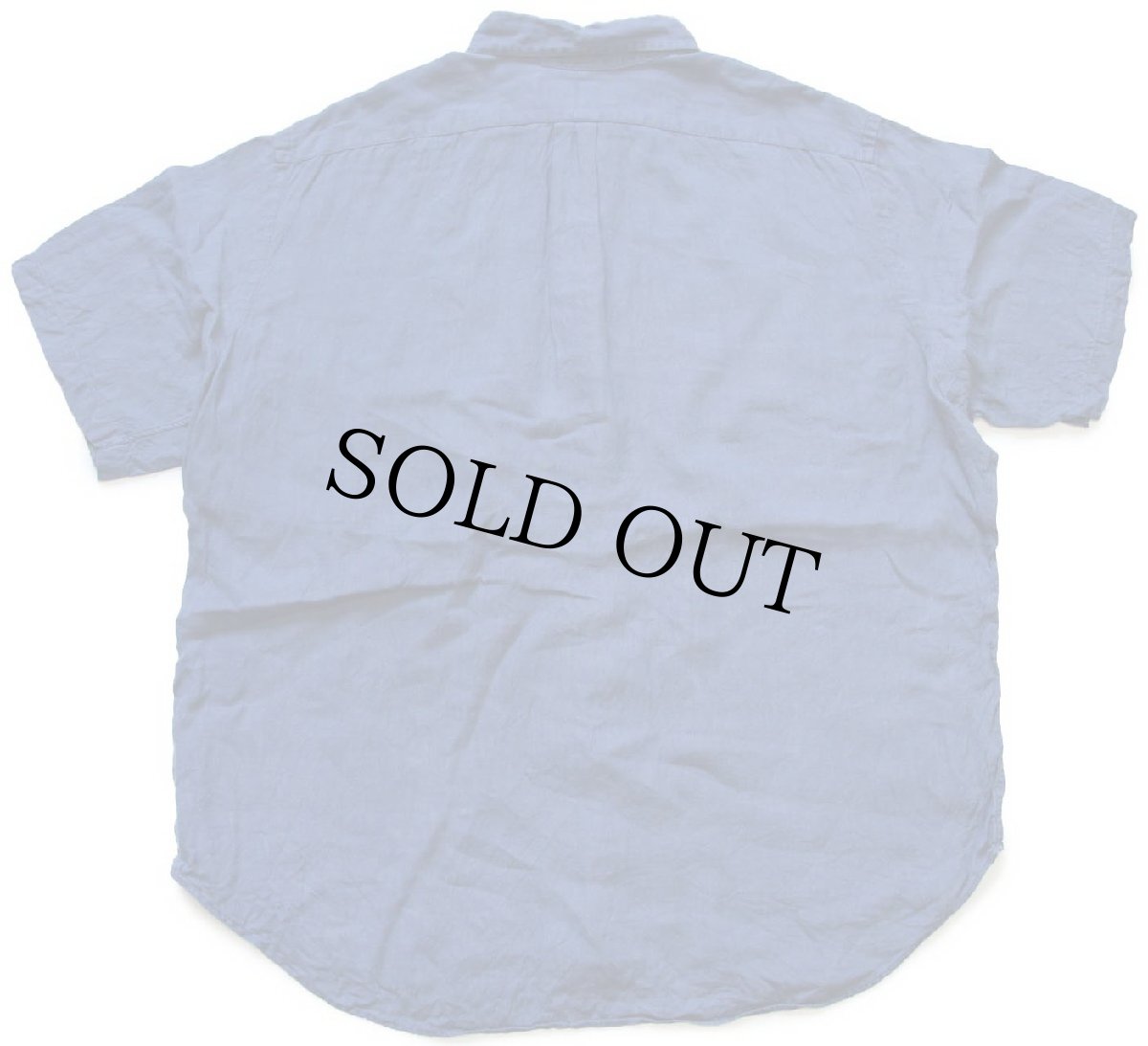 画像2: 00s ラルフローレン ワンポイント ボタンダウン 半袖 リネンシャツ 紺 XXL★特大 (2)