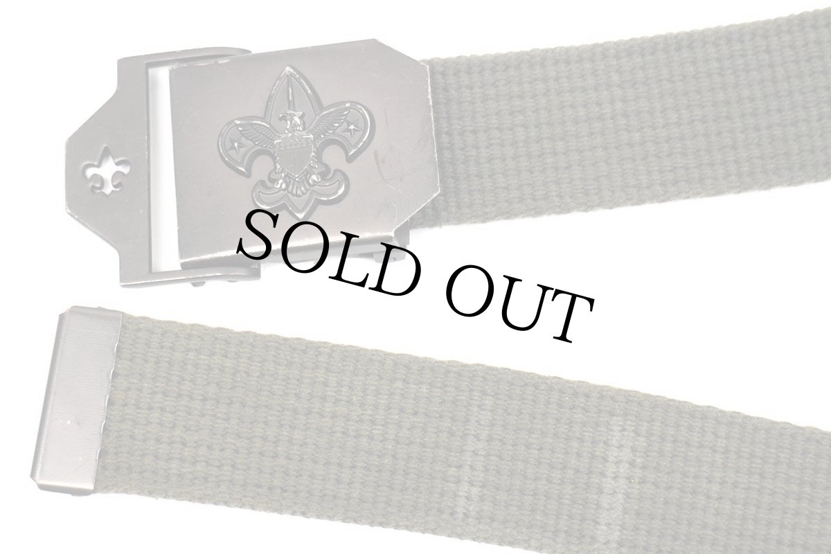 画像2: BSA ボーイスカウト 百合の紋章 バックル ウェブベルト オリーブグリーン M/L★ガチャベルト (2)