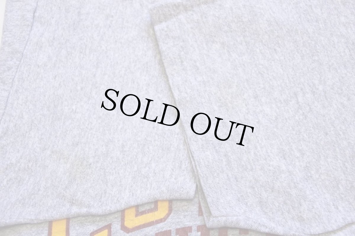 画像6: 80s USA製 Championチャンピオン LOYOLA CHICAGO 三段中抜き ひび割れプリント 88/12 Tシャツ 杢グレー L (6)