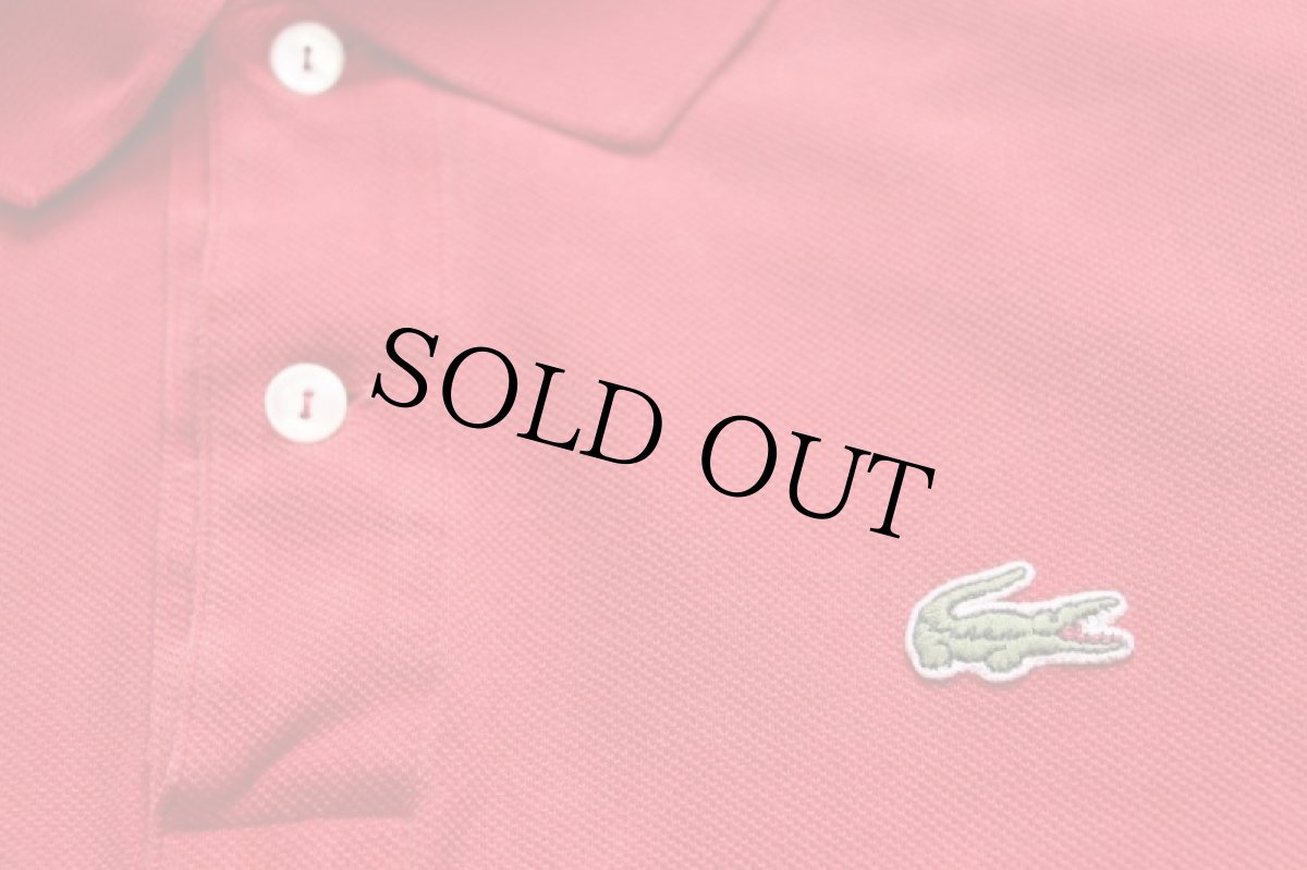 画像5: 70s フランス製 CHEMISE LACOSTE ラコステ ワンポイント コットン 鹿の子 ポロシャツ 赤 8★151 (5)