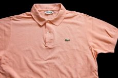 画像3: 70s フランス製 CHEMISE LACOSTE ラコステ ワンポイント コットン 鹿の子 ポロシャツ ピンク 6★182 (3)