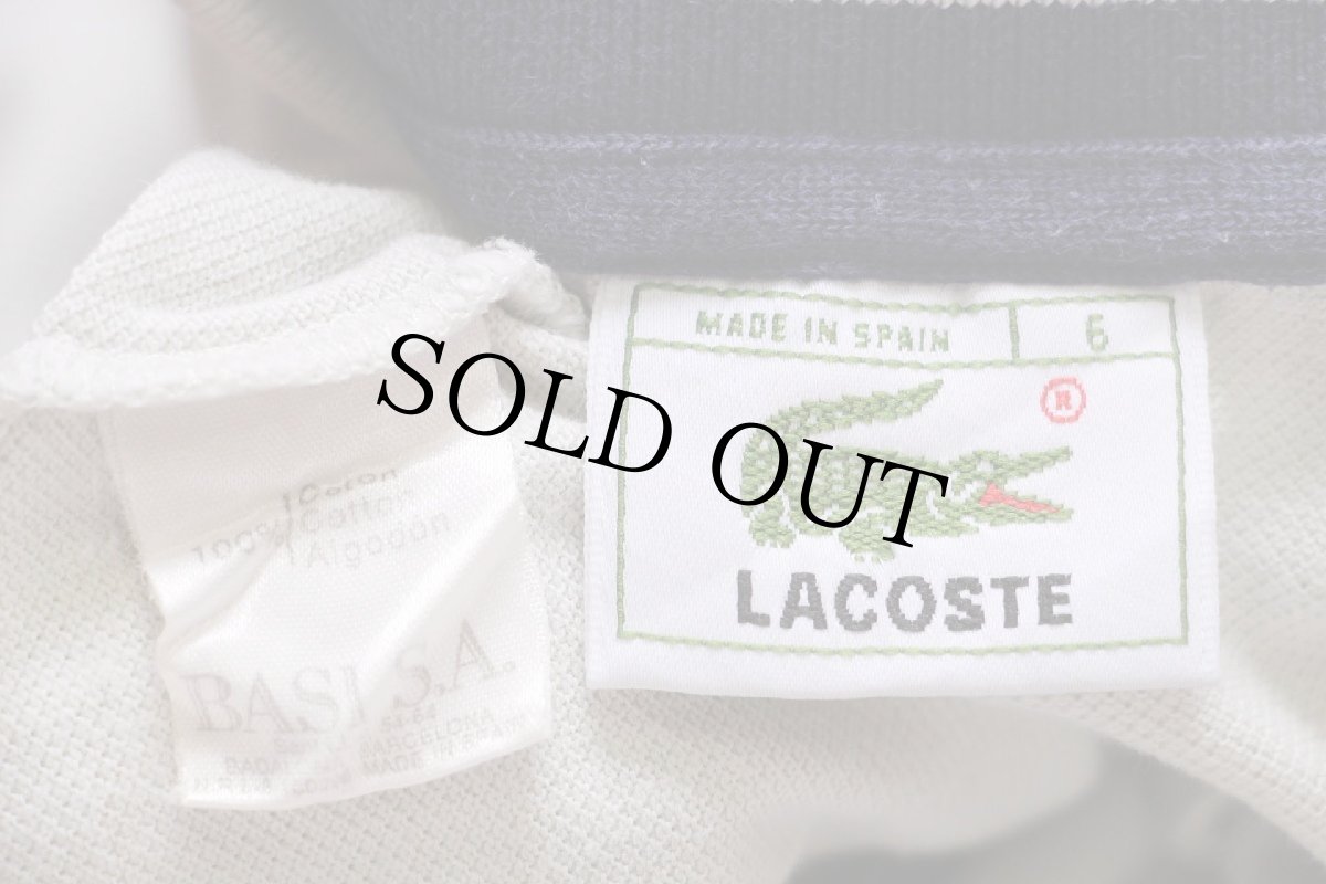 画像4: 80s スペイン製 LACOSTEラコステ ワンポイント スキッパーネック コットン 鹿の子 ポロシャツ グレー 6 (4)