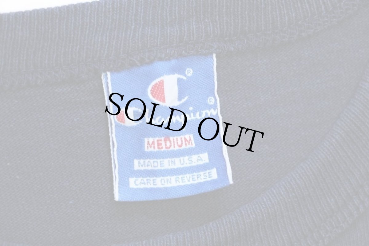 画像5: 90s USA製 Championチャンピオン UNITED STATES NAVAL ACADEMY ロゴ ひび割れプリント コットンTシャツ 紺 M★U.S.NAVY (5)