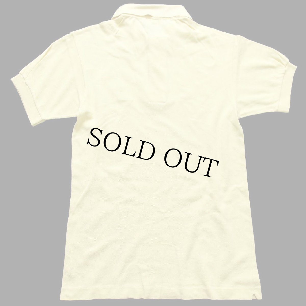 画像2: 70s フランス製 CHEMISE LACOSTE ラコステ ワンポイント コットン 鹿の子 ポロシャツ 薄黄 2★184 (2)