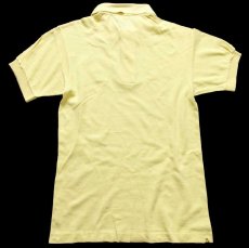 画像2: 70s フランス製 CHEMISE LACOSTE ラコステ ワンポイント コットン 鹿の子 ポロシャツ 薄黄 2★184 (2)