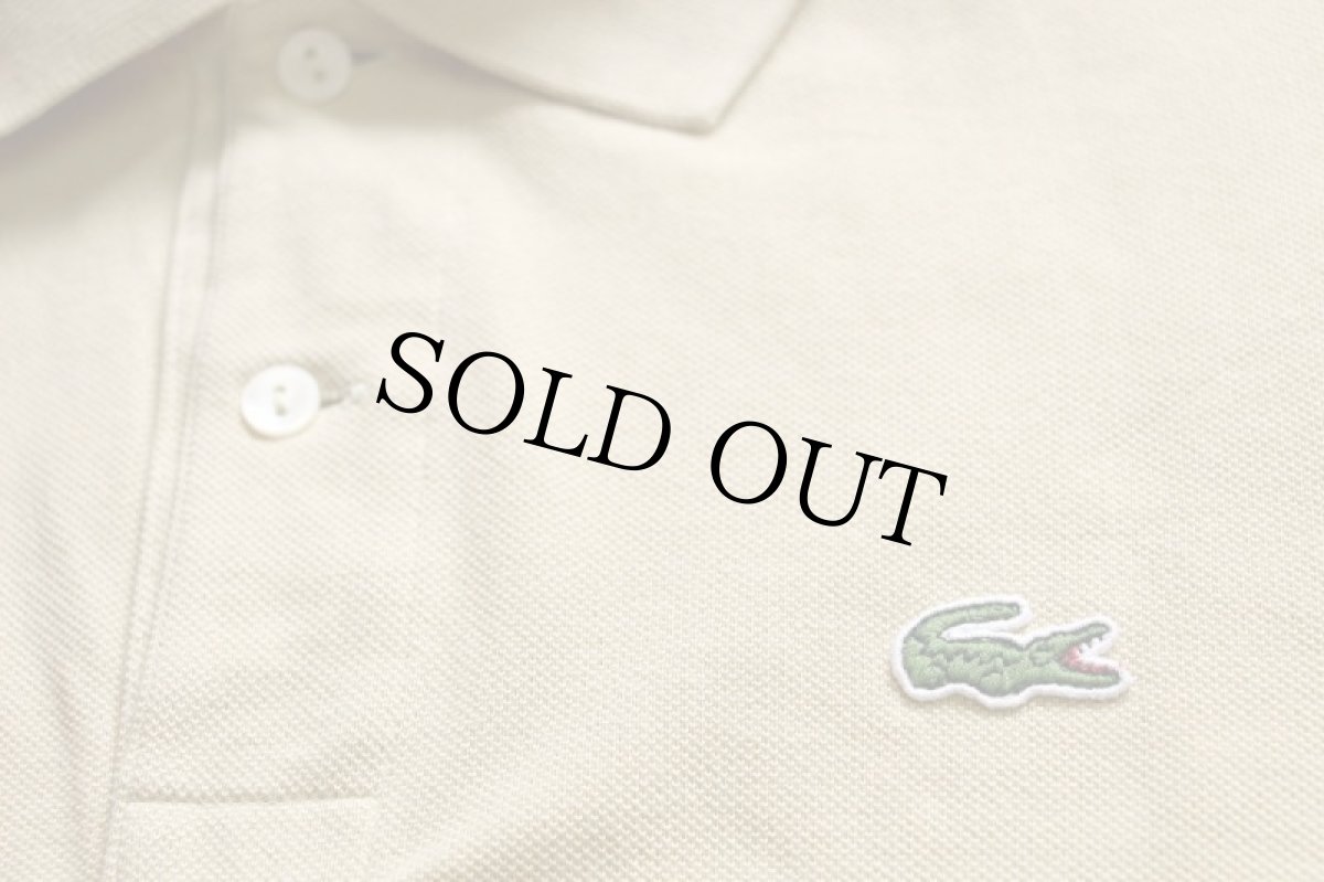 画像5: 80s LACOSTEラコステ ワンポイント コットン 鹿の子 ポロシャツ カーキ 3★194 (5)