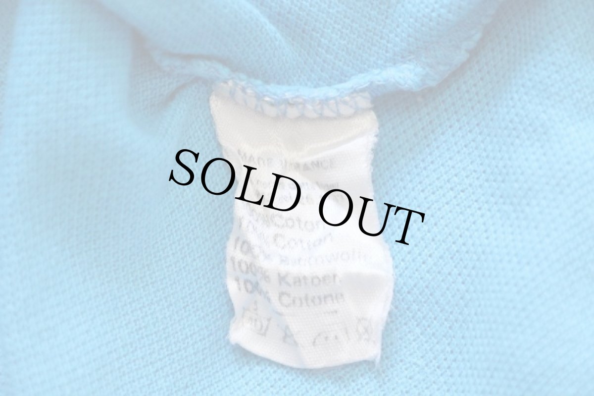 画像5: 70s フランス製 CHEMISE LACOSTE ラコステ ワンポイント コットン 鹿の子 ポロシャツ 水色 4★187 (5)