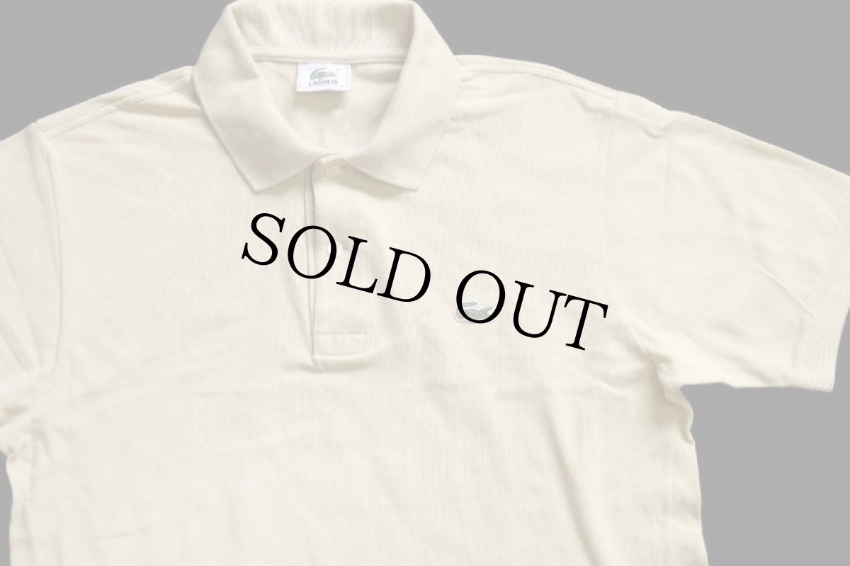 画像3: 80s LACOSTEラコステ ワンポイント コットン 鹿の子 ポロシャツ カーキ 3★194 (3)