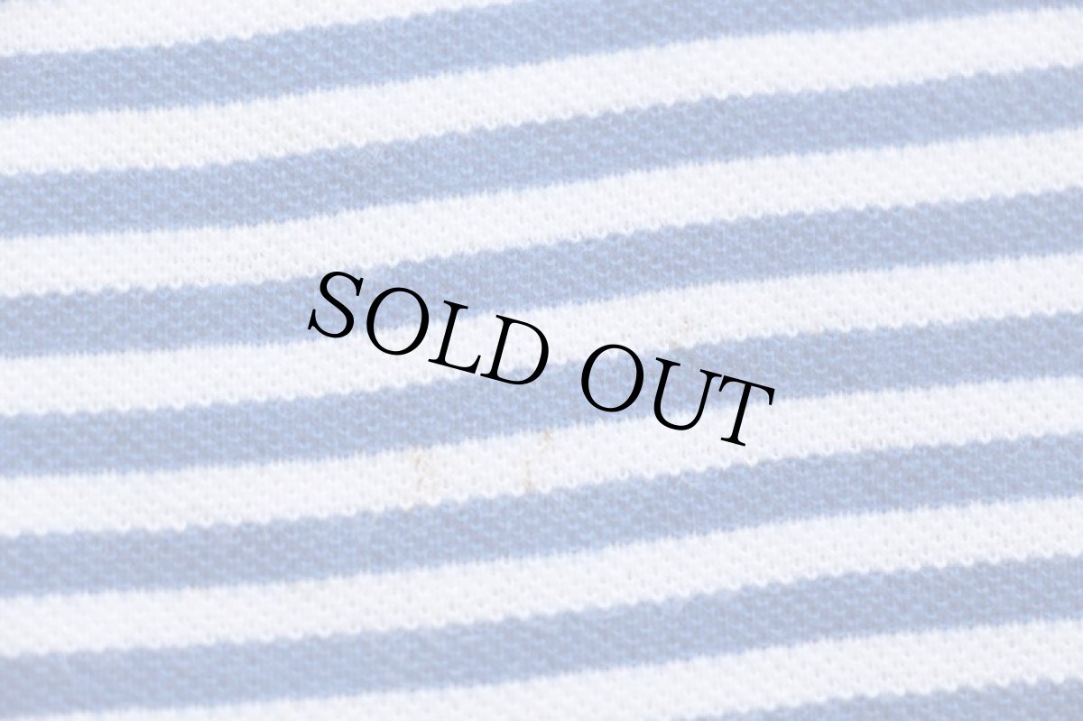 画像6: 70s フランス製 CHEMISE LACOSTE ラコステ ボーダー コットン 鹿の子 ポロシャツ 青×白 3 (6)