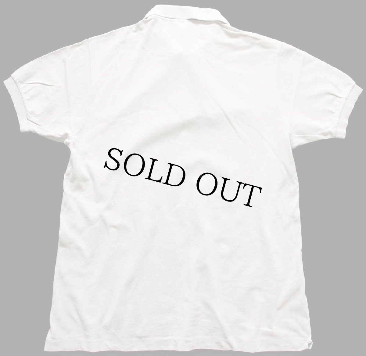 画像2: 70s フランス製 CHEMISE LACOSTE ラコステ ワンポイント コットン 鹿の子 ポロシャツ ライトグレー 6★186 (2)