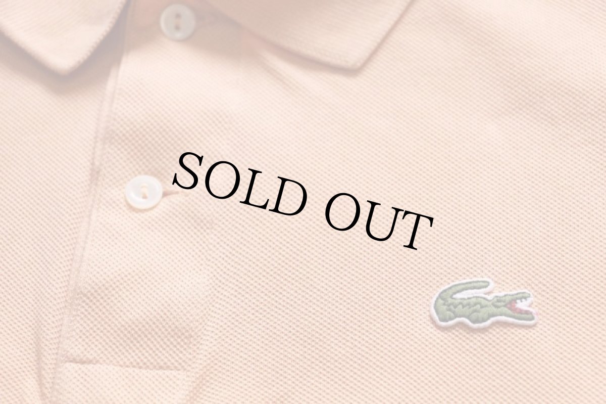 画像5: 80s フランス製 LACOSTE ラコステ ワンポイント コットン 鹿の子 ポロシャツ 薄オレンジ 5★190 (5)