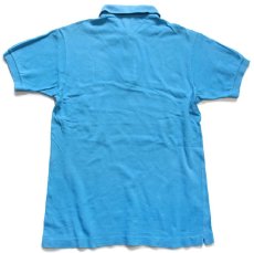 画像2: 70s フランス製 CHEMISE LACOSTE ラコステ ワンポイント コットン 鹿の子 ポロシャツ 水色 4★187 (2)