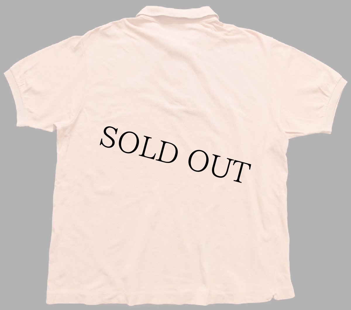 画像2: 80s フランス製 LACOSTE ラコステ ワンポイント コットン 鹿の子 ポロシャツ 薄オレンジ 5★190 (2)