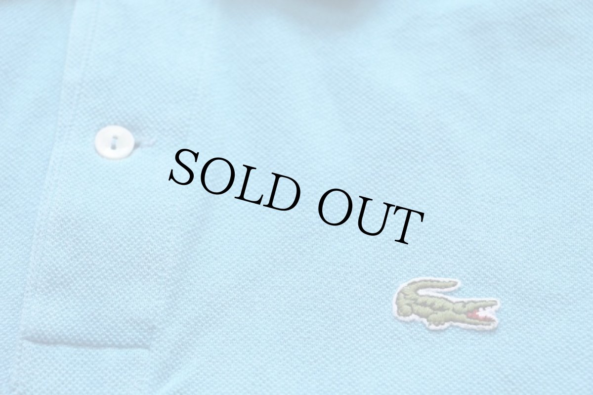 画像6: 70s フランス製 CHEMISE LACOSTE ラコステ ワンポイント コットン 鹿の子 ポロシャツ 水色 4★187 (6)