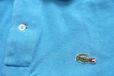 画像6: 70s フランス製 CHEMISE LACOSTE ラコステ ワンポイント コットン 鹿の子 ポロシャツ 水色 4★187 (6)