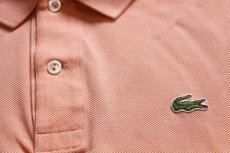 画像5: 70s フランス製 CHEMISE LACOSTE ラコステ ワンポイント コットン 鹿の子 ポロシャツ ピンク 6★182 (5)