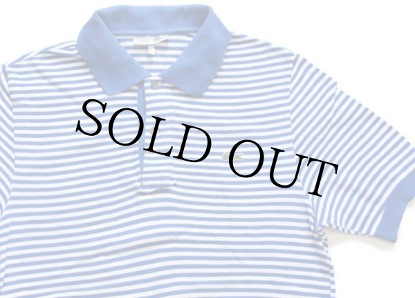 フランス　LACOSTE ラコステ ボーダー ポロシャツ 70s 中期　美品 70s フランス製 CHEMISE LACOSTE ラコステ ボーダー コットン 鹿の子