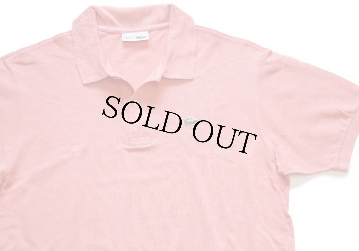 画像3: 70s フランス製 CHEMISE LACOSTE ラコステ ワンポイント コットン 鹿の子 ポロシャツ ピンク 5★183 (3)