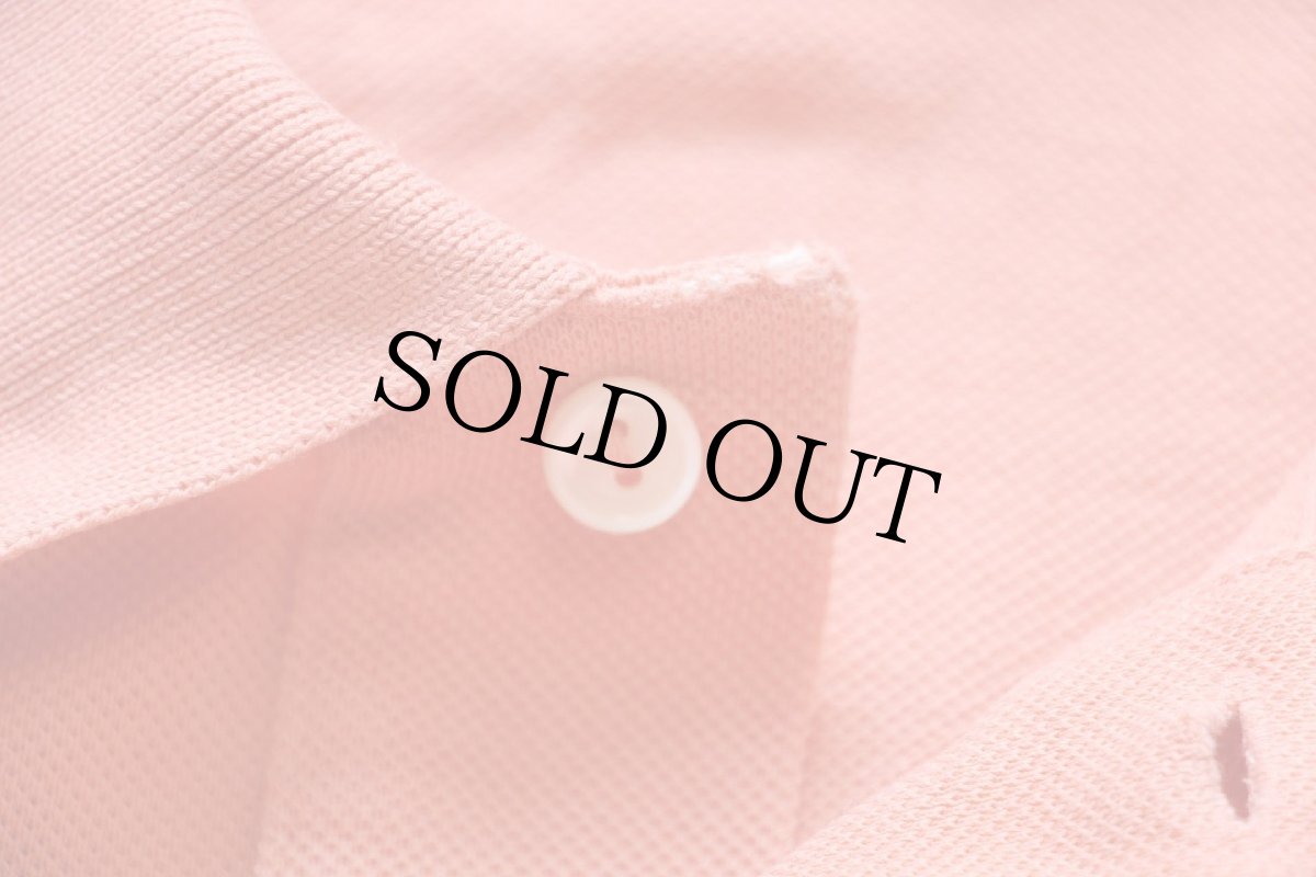 画像5: 70s フランス製 CHEMISE LACOSTE ラコステ ワンポイント コットン 鹿の子 ポロシャツ ピンク 5★183 (5)