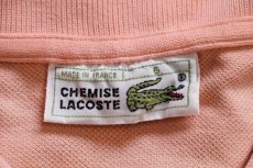画像4: 70s フランス製 CHEMISE LACOSTE ラコステ ワンポイント コットン 鹿の子 ポロシャツ ピンク 6★182 (4)