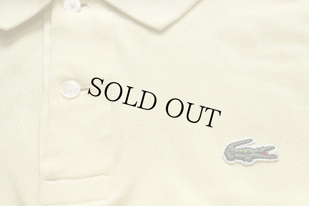 画像5: 70s フランス製 CHEMISE LACOSTE ラコステ ワンポイント コットン 鹿の子 ポロシャツ 薄黄 6★185 (5)