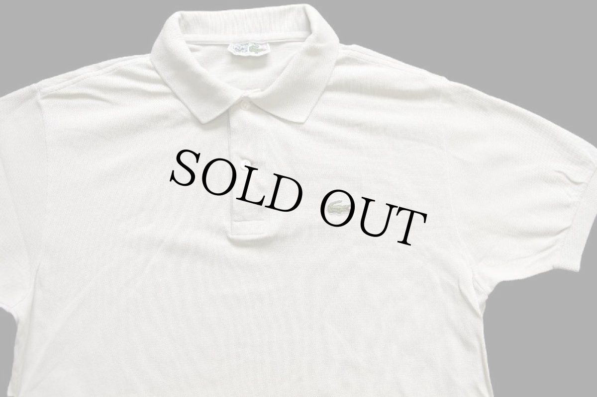 画像3: 70s フランス製 CHEMISE LACOSTE ラコステ ワンポイント コットン 鹿の子 ポロシャツ ライトグレー 6★186 (3)