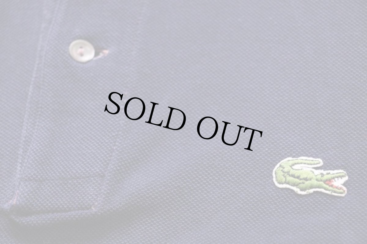 画像5: 70s フランス製 CHEMISE LACOSTE ラコステ ワンポイント コットン 鹿の子 ポロシャツ 紺★148 (5)