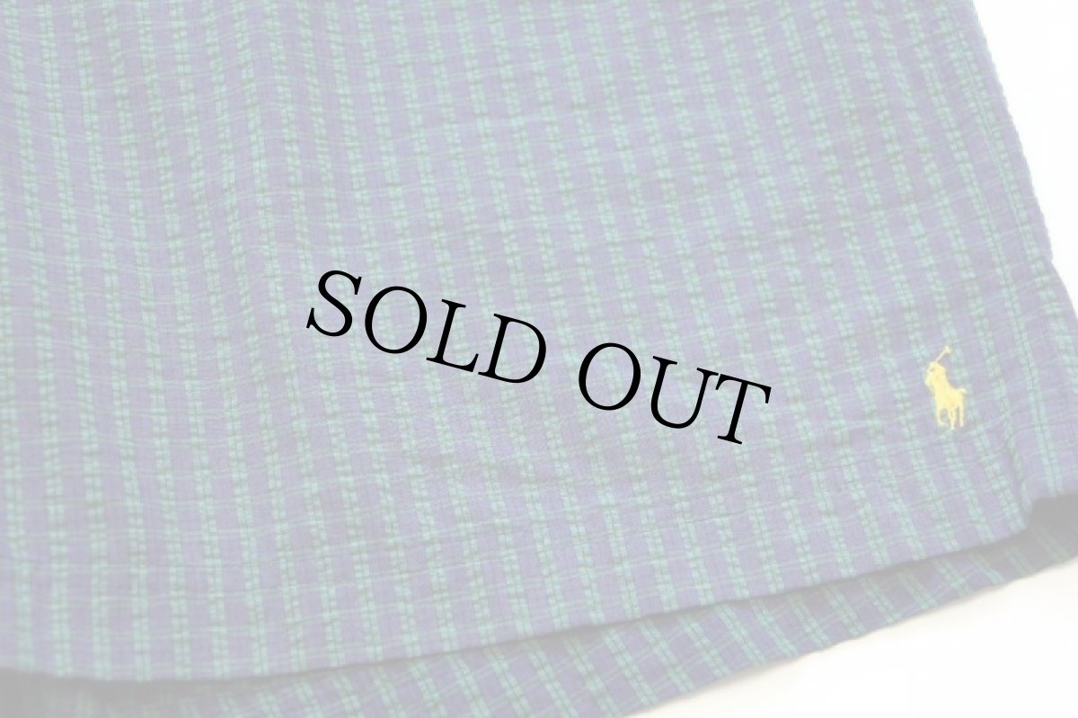 画像3: 90s POLO SPORTポロ スポーツ ラルフローレン チェック シアサッカー スイムショーツ ショートパンツ XXL★特大 (3)