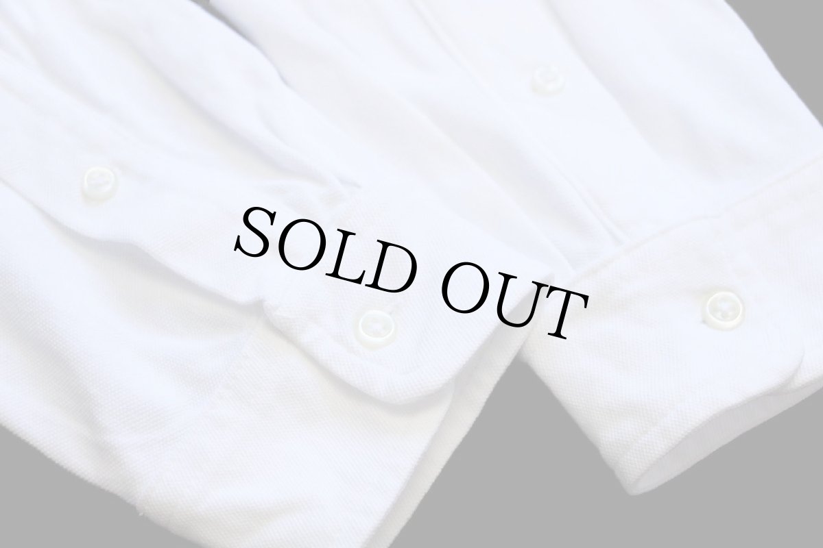 画像6: ラルフローレン FEATHERWEIGHT MESH ワンポイント ボタンダウン コットン 鹿の子 シャツ 白 L (6)