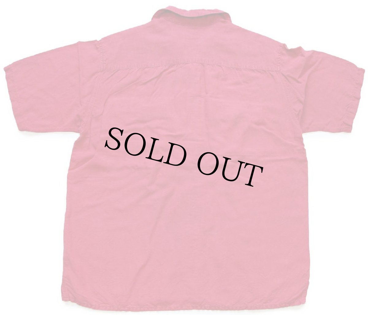 画像2: 90s GAPギャップ 無地 半袖 リネン×レーヨン オープンカラーシャツ 濃赤 フェード (2)