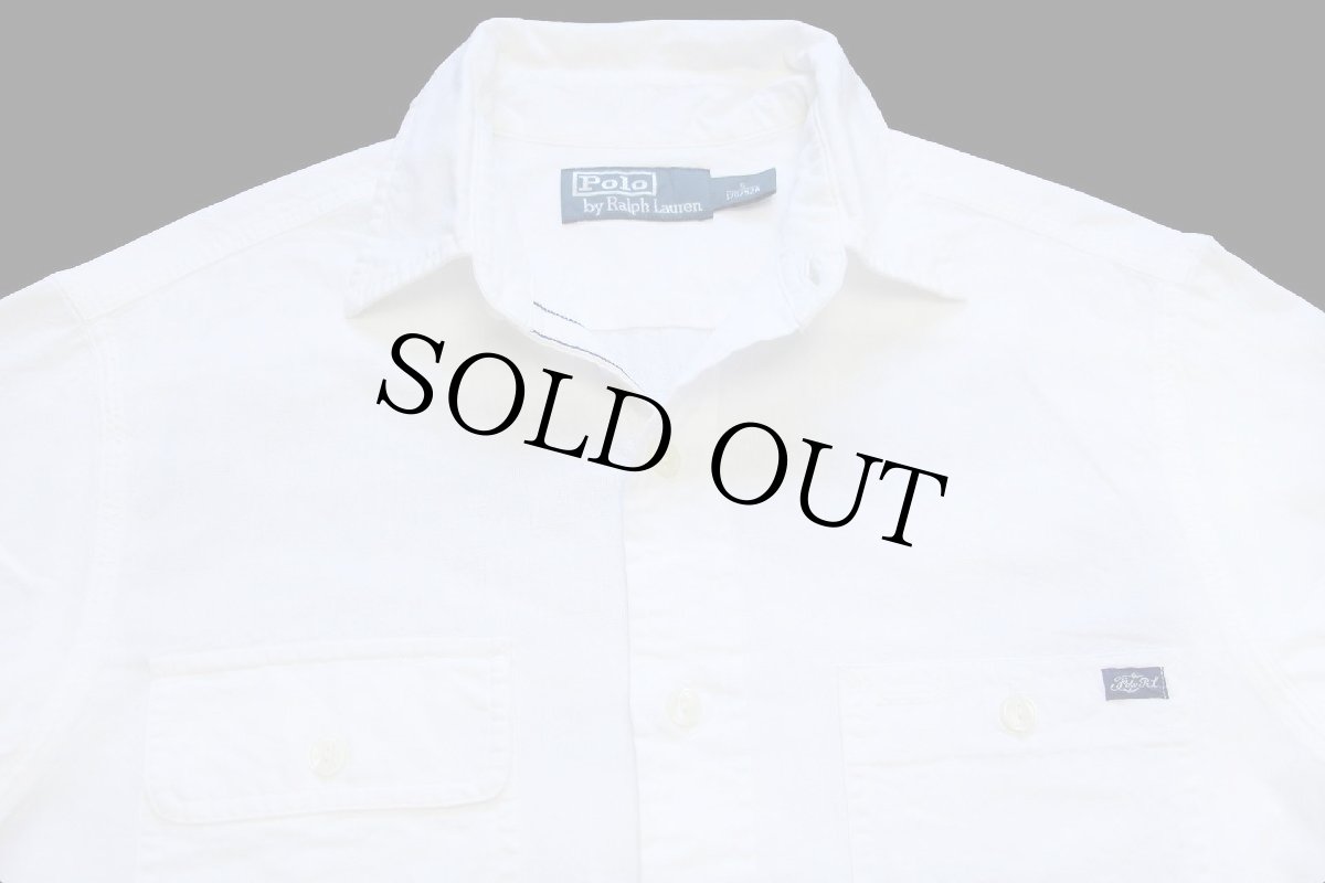 画像3: ポロ ラルフローレン ガチャポケ コットン ワークシャツ 生成り S (3)