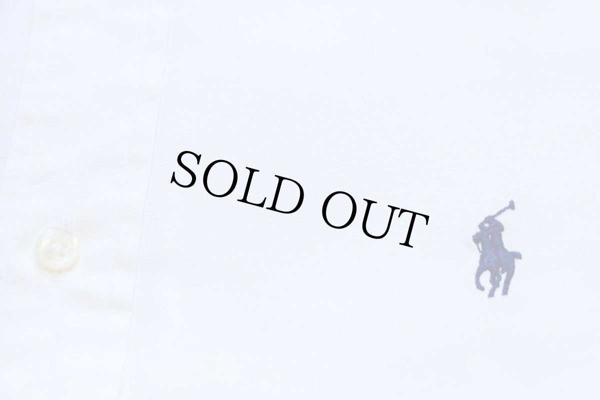 画像5: 90s ラルフローレン YARMOUTH ワンポイント ボタンダウン ピンポイント オックスフォード コットンシャツ 白 15.5 (5)