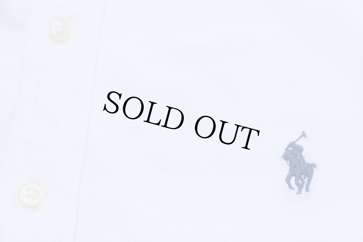 画像5: ラルフローレン FEATHERWEIGHT MESH ワンポイント ボタンダウン コットン 鹿の子 シャツ 白 L (5)