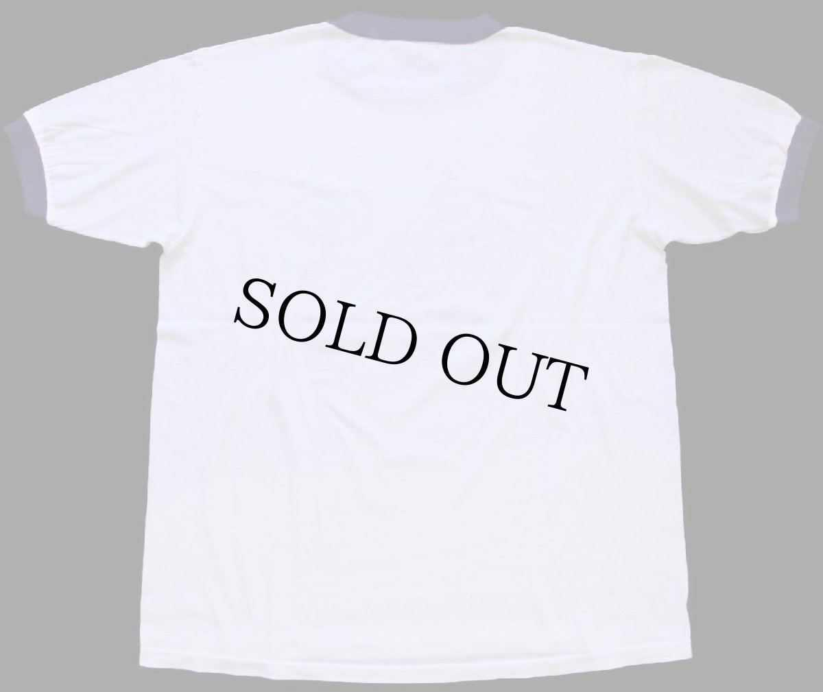 画像3: 80s U.S.NAVY ロゴ ステンシル リンガーTシャツ 白×ナス紺 (3)